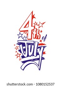 Happy USA Independence Day 4 th July. Greeting card and poster Design