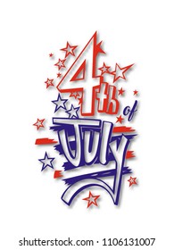 Happy USA Independence Day 4 th July. Greeting card and poster Design