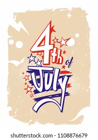 Happy USA Independence Day 4 th July. Greeting card and poster Design