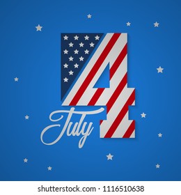 Happy USA Independence Day 4 th July. Greeting card and poster Design about Fourth of July National America Day