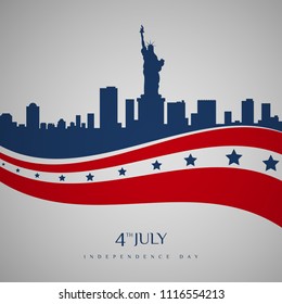 Happy USA Independence Day 4 th July. Greeting card and poster Design about Fourth of July National America Day