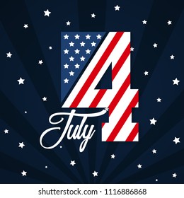 Happy USA Independence Day 4 th July. Greeting card and poster Design about Fourth of July National America Day