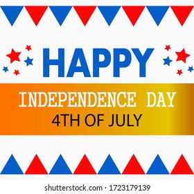 Happy USA Independence Day 4 th July. Greeting card and poster. Vector illustration.