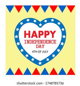 Happy USA Independence Day 4 th July. Greeting card and poster. Vector illustration, eps 10
