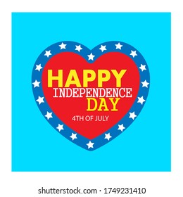 Happy USA Independence Day 4 th July. Greeting card and poster. Vector illustration, eps 10