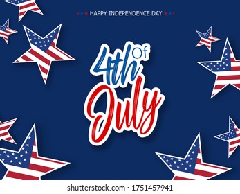 Happy USA Independence Day 4 th July. Greeting card and poster Design about Fourth of July National America Day