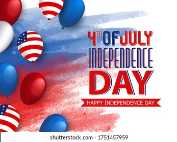 Happy USA Independence Day 4 th July. Greeting card and poster Design about Fourth of July National America Day