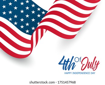 Happy USA Independence Day 4 th July. Greeting card and poster Design about Fourth of July National America Day