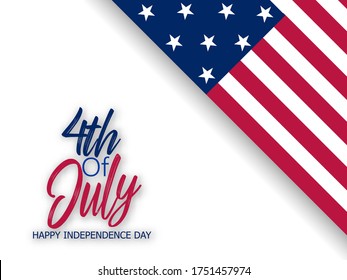 Happy USA Independence Day 4 th July. Greeting card and poster Design about Fourth of July National America Day