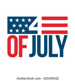 Happy USA Independence Day 4 th July. Greeting card and poster Design