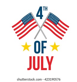 Happy USA Independence Day 4 th July. Greeting card and poster Design