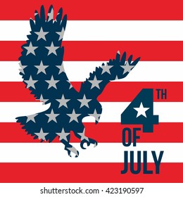 Happy USA Independence Day 4 th July. Greeting card and poster Design