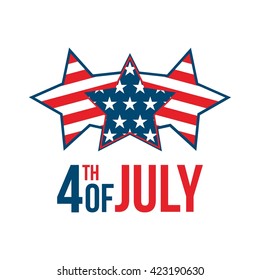 Happy USA Independence Day 4 th July. Greeting card and poster Design