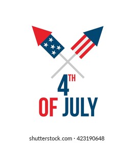 Happy USA Independence Day 4 th July. Greeting card and poster Design