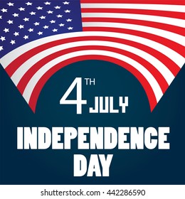 Happy USA Independence Day 4 th July. Greeting card and poster Design,United States Of America Flag; American Colors (Vector Art)
