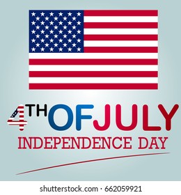 Happy USA Independence Day 4 th July. Greeting card and poster Design