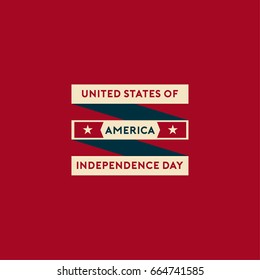 Happy USA Independence Day 4 th July. Greeting card and poster Design