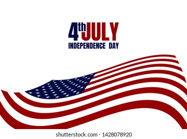 Happy USA Independence Day 4th of July. Flag, Banner, Poster, Brochure, Greeting card Design. Vector illustration