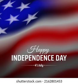 Happy usa independence day banner, greeting card. 4th of july. Waving american flag background. Fourth of july, USA national holiday. Independence day. Vector illustration, poster