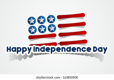 Happy USA Independence Day Card With Abstract Flag vector illustration