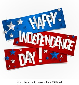 Happy USA Independence Day Card With Abstract Map vector illustration