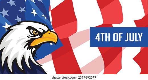 Happy USA Independence Day Fourth of July background USA Independence Day. Template for Fourth of July. Vector illustration Happy Independence Day Fourth of July, greeting card on a light star