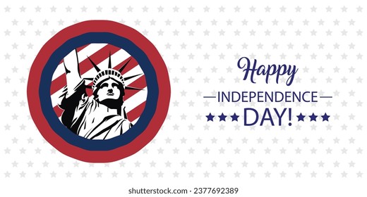 Happy USA Independence Day Fourth of July background USA Independence Day. Template for Fourth of July. Vector illustration Happy Independence Day Fourth of July, greeting card on a light star