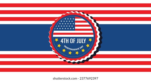 Happy USA Independence Day Fourth of July background USA Independence Day. Template for Fourth of July. Vector illustration Happy Independence Day Fourth of July, greeting card on a light star