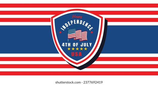 Happy USA Independence Day Fourth of July background USA Independence Day. Template for Fourth of July. Vector illustration Happy Independence Day Fourth of July, greeting card on a light star