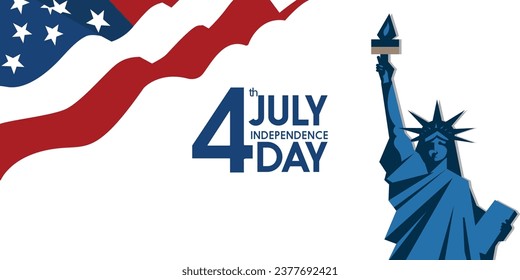 Happy USA Independence Day Fourth of July background USA Independence Day. Template for Fourth of July. Vector illustration Happy Independence Day Fourth of July, greeting card on a light star