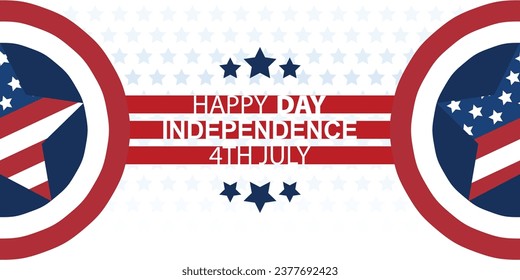 Happy USA Independence Day Fourth of July background USA Independence Day. Template for Fourth of July. Vector illustration Happy Independence Day Fourth of July, greeting card on a light star