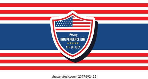 Happy USA Independence Day Fourth of July background USA Independence Day. Template for Fourth of July. Vector illustration Happy Independence Day Fourth of July, greeting card on a light star