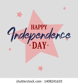 happy USA independence day vector card with red star on background