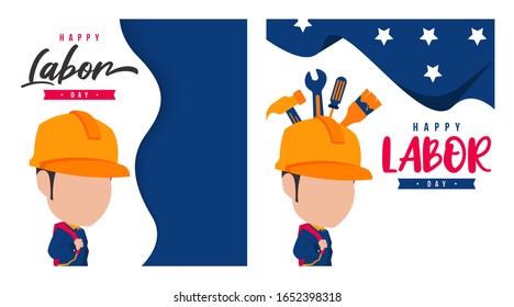 Happy usa labor day background illustration