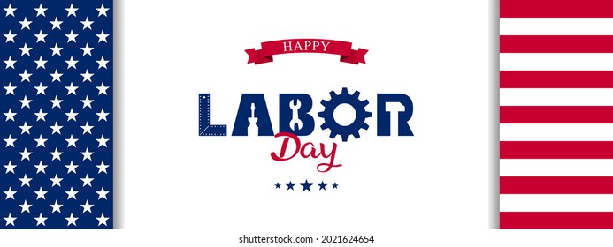 Happy USA Labor Day background illustration. Vector EPS10. 