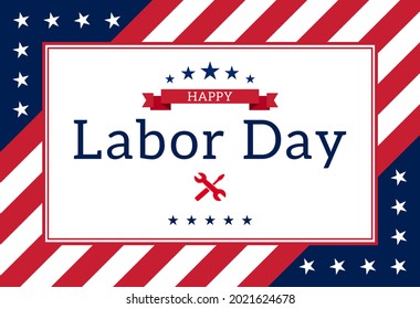 Happy USA Labor Day background illustration. Vector EPS10. 