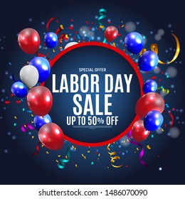 Happy USA Labor Day Sale poster background. Vector illustration EPS10