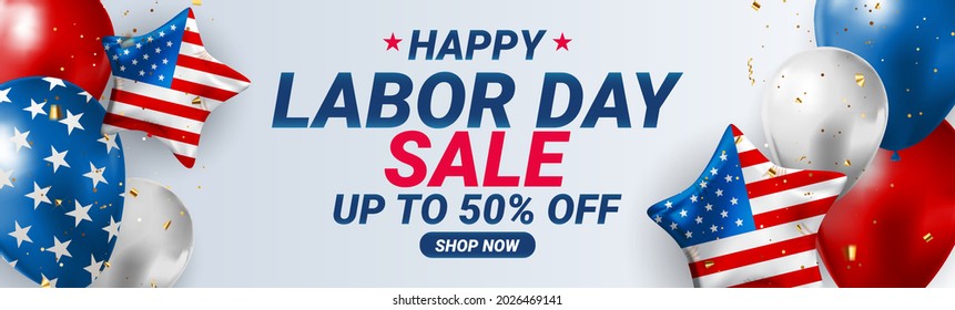 Happy USA Labor Day Sale poster background. Vector illustration EPS10