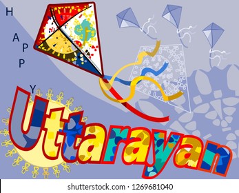 Happy Uttarayan - Makar Sankranti- Indian festival of kites.