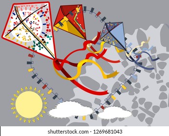 Happy Uttarayan - Makar Sankranti- Indian festival of kites.