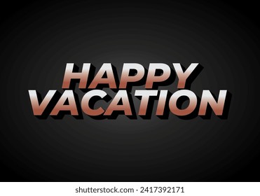 Felices vacaciones. Diseño de efectos de texto en color llamativo con estilo 3D