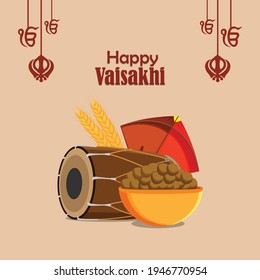 Happy Vaisakhi Celebration Flat Design Concept