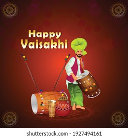 	
Happy vaisakhi celebration greeting card