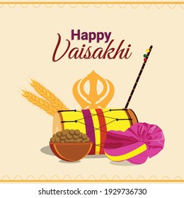 	
Happy vaisakhi greeting card with illustration