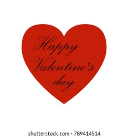 Happy valentains day icon. Red heart. February, 14th. Vector.