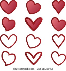 happy Valentina's Day heart love shape element