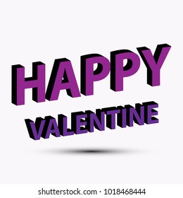 happy valentine 3D font