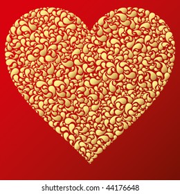 happy valentine background with decorative drops in heart
