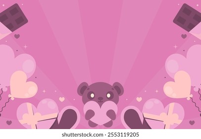 Happy valentine background with stripes vector