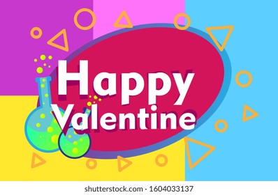 happy valentine, beautiful greeting card background or template banner with education theme. vector design illustration